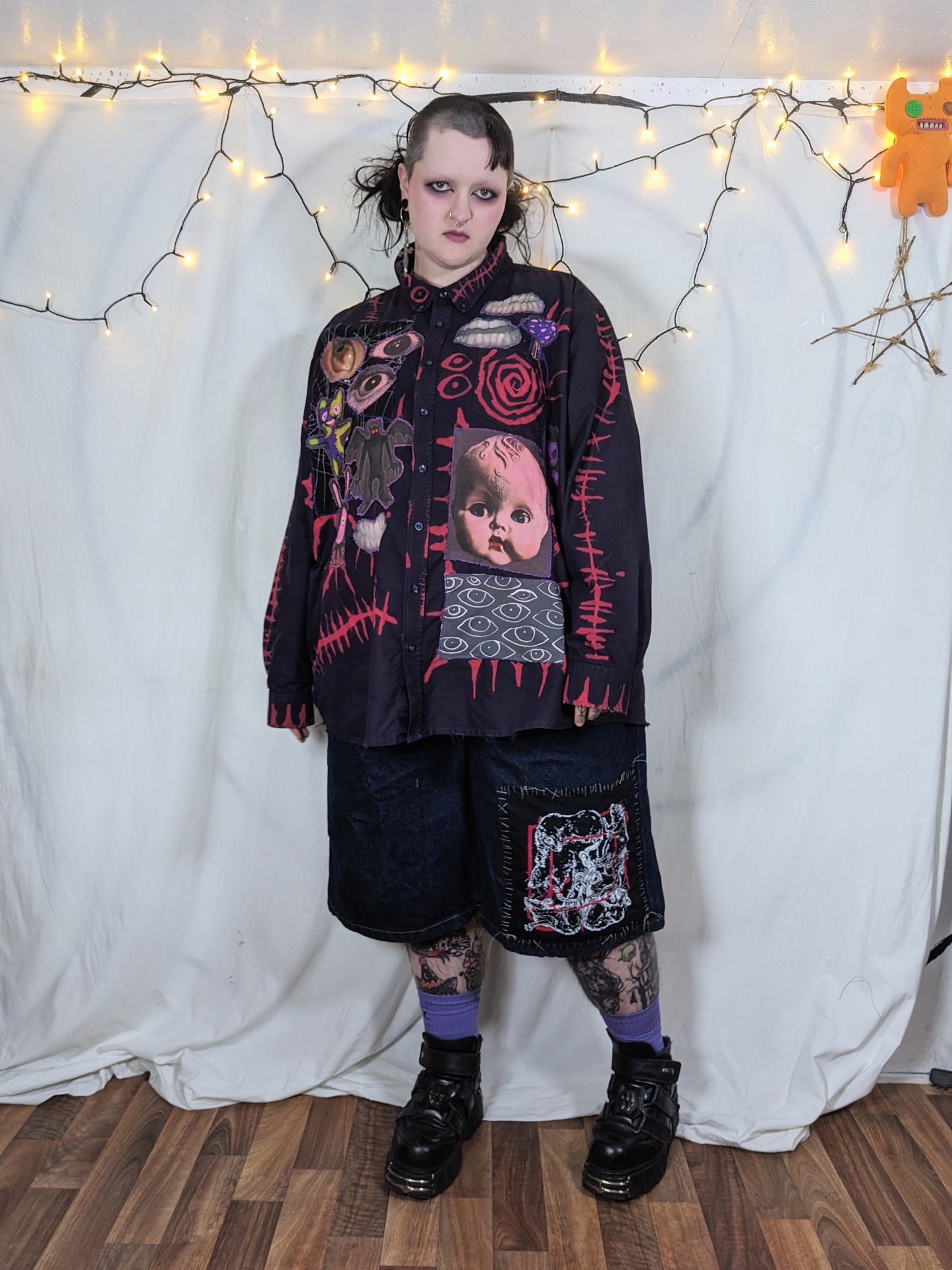 MAGENTA button up 6XL
