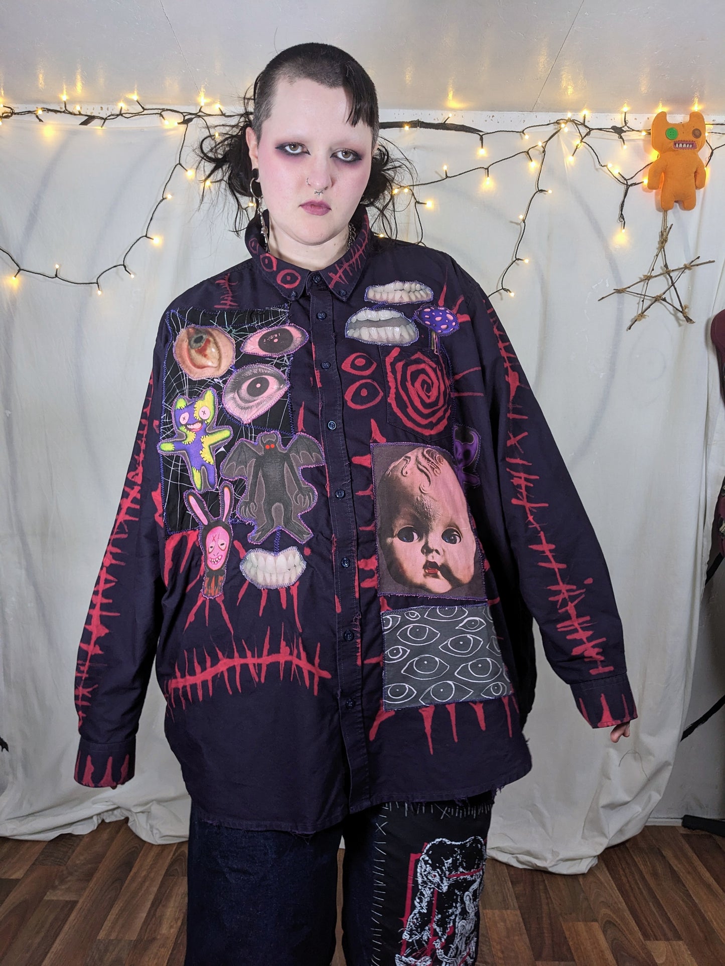 MAGENTA button up 6XL