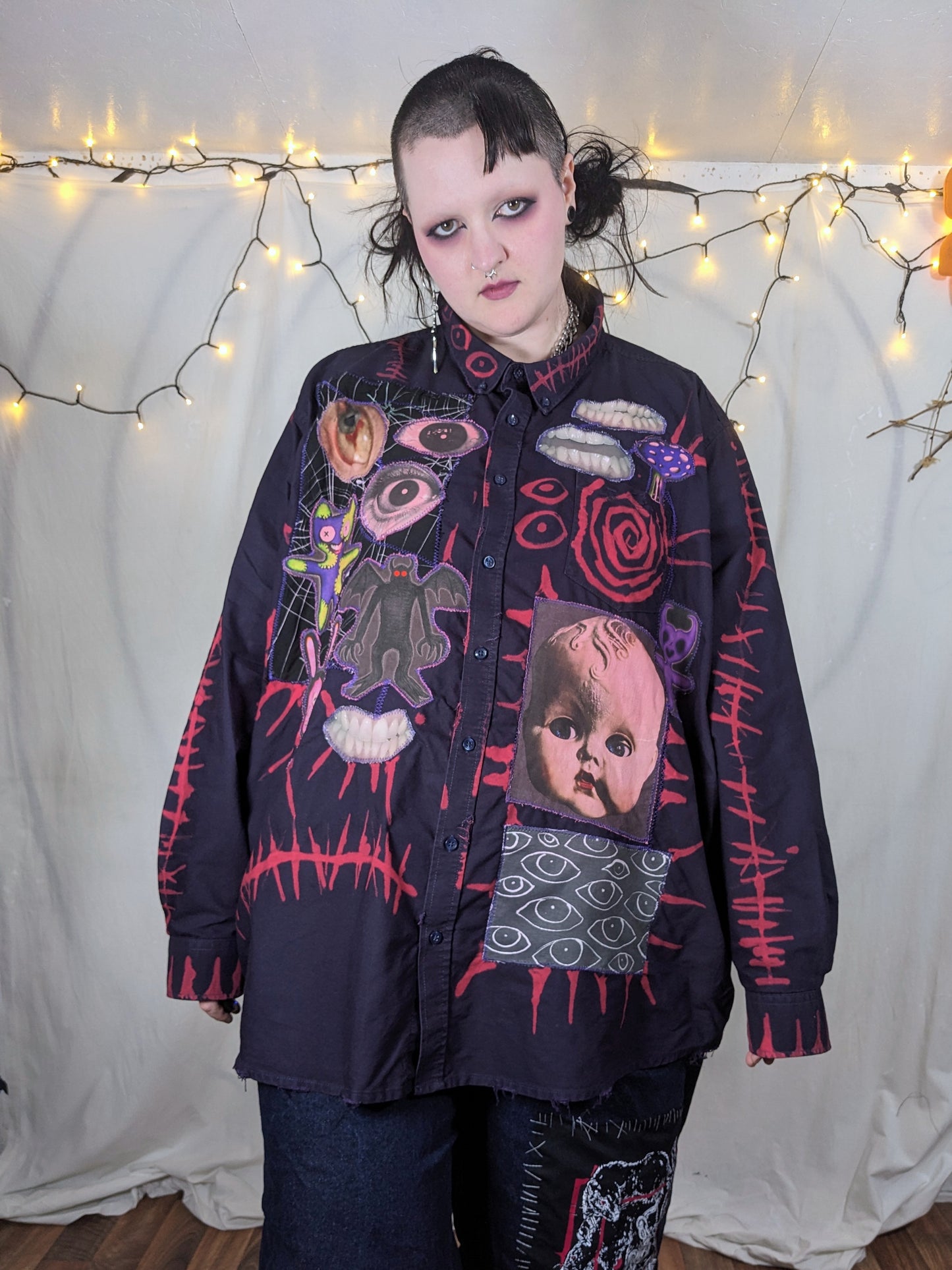 MAGENTA button up 6XL