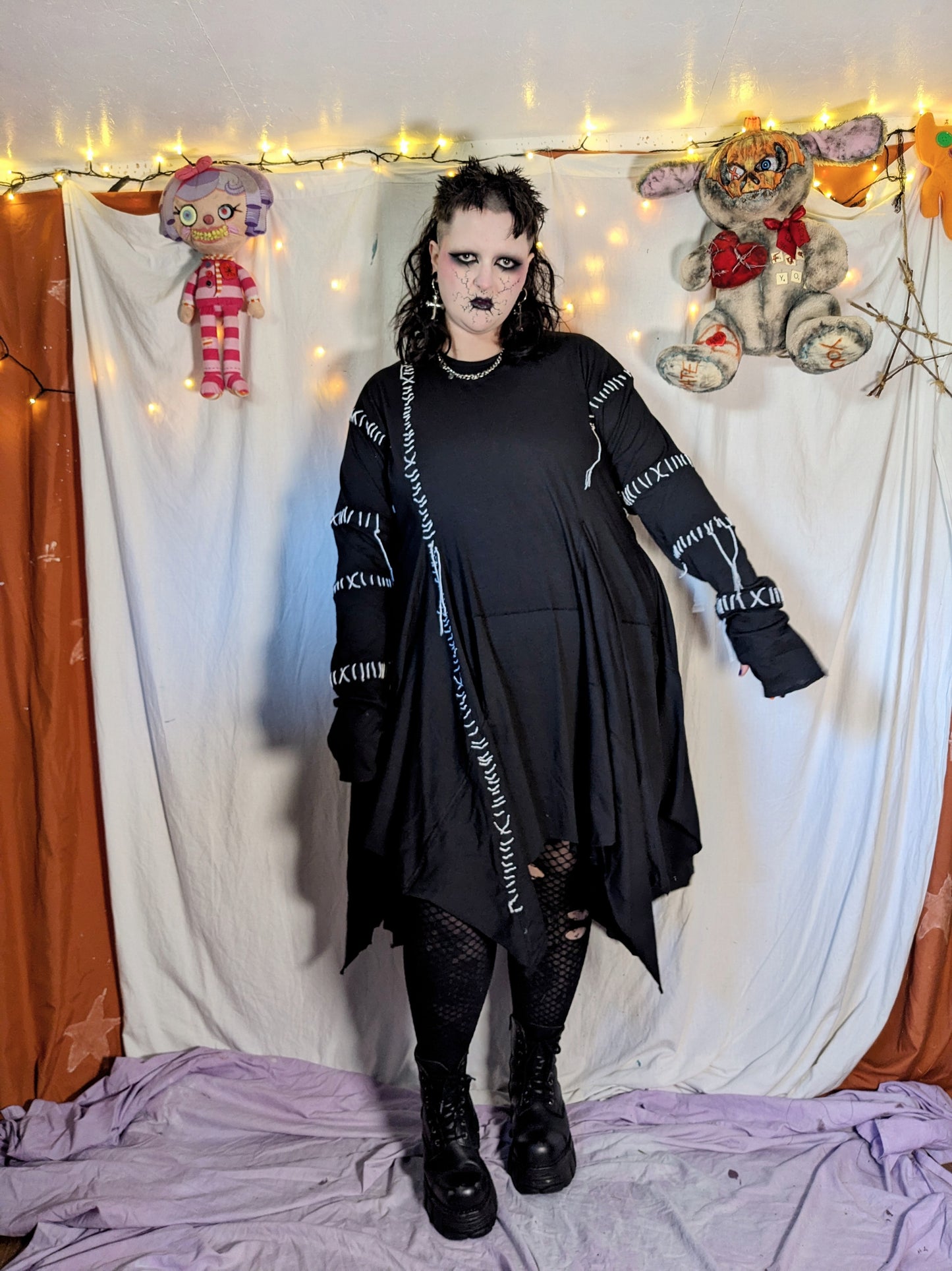 STITCHED Long sleeve dress XXL