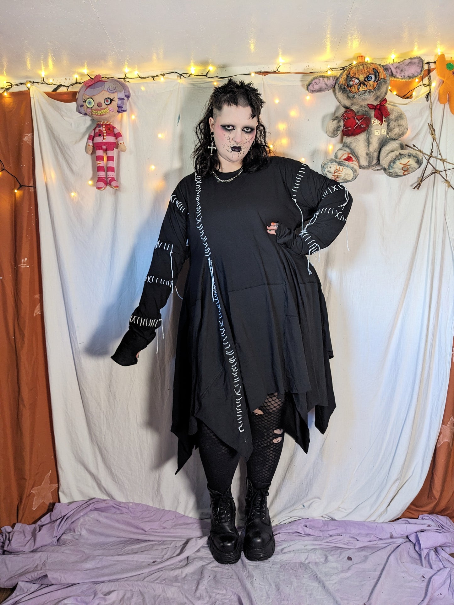 STITCHED Long sleeve dress XXL