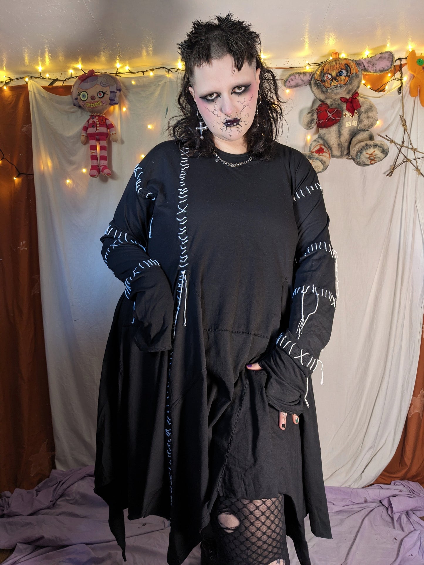 STITCHED Long sleeve dress XXL