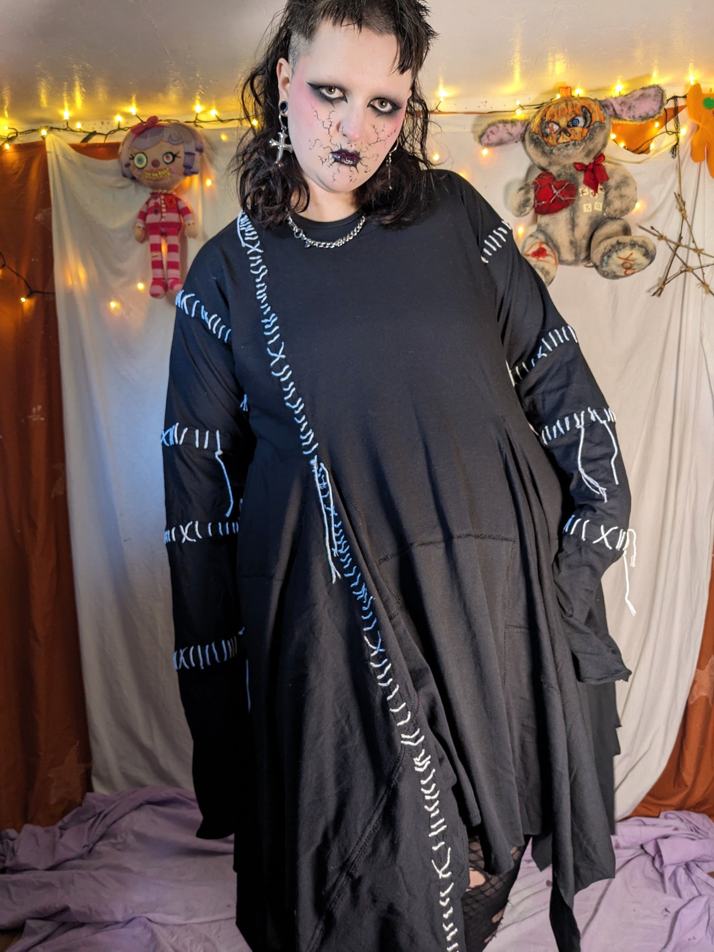 STITCHED Long sleeve dress XXL