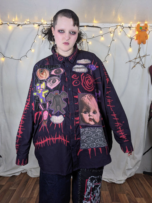 MAGENTA button up 6XL