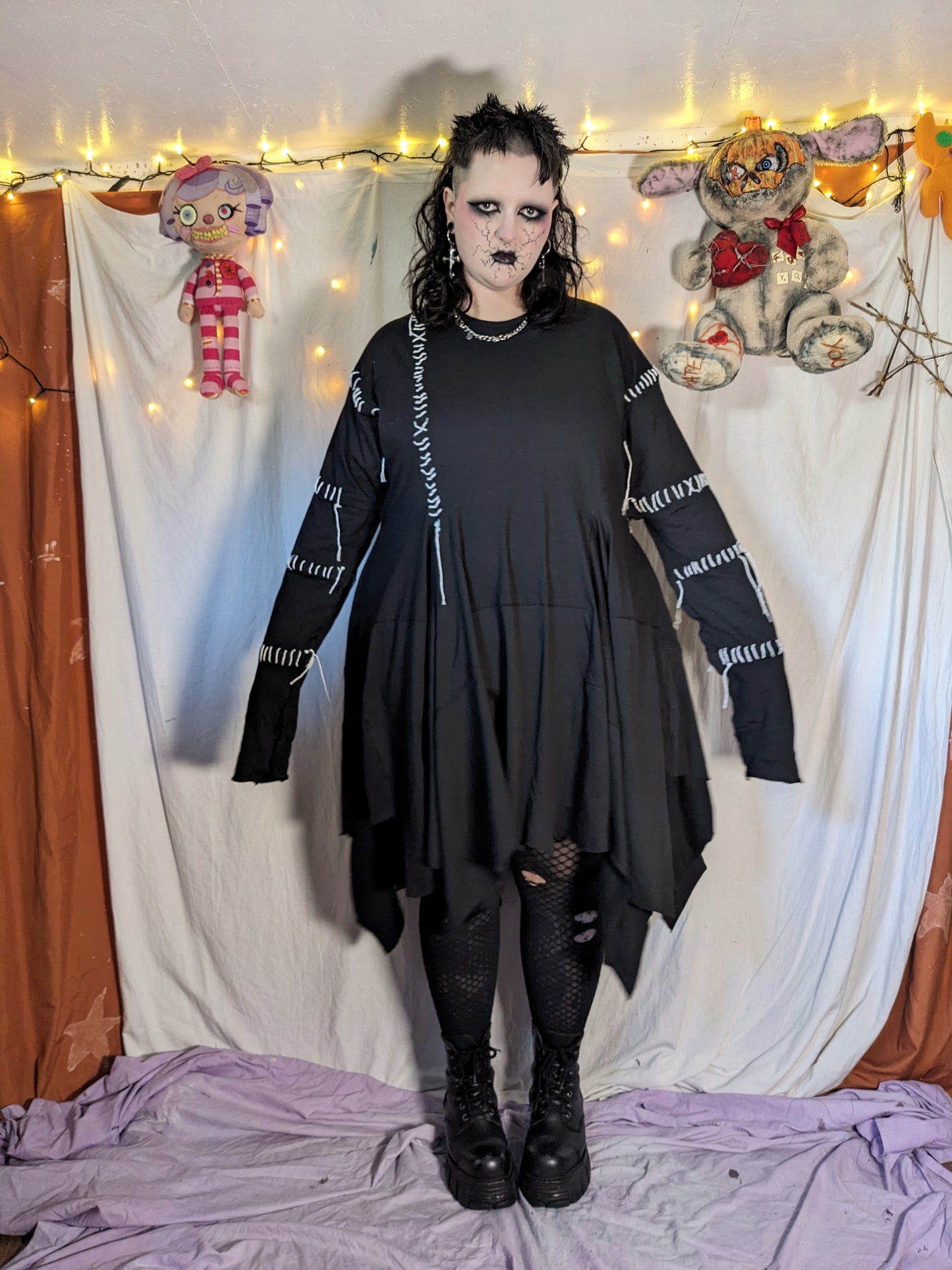 STITCHED Long sleeve dress XXL