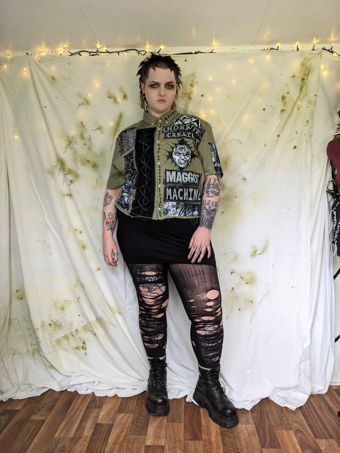 METAL FREAK button up crop XXL