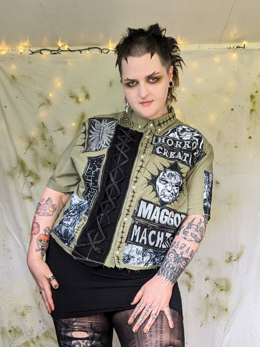 METAL FREAK button up crop XXL